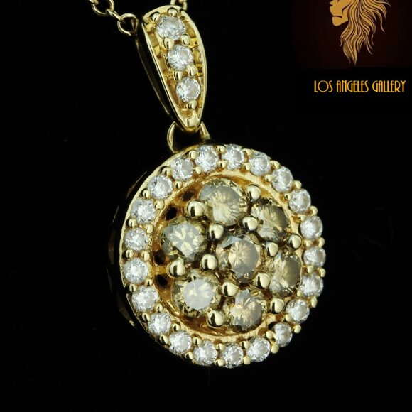 $3450 / NEW / Levian 0.5 CWT Chocolate & Nude Diamond Necklace / 14K Gold - Picture 6 of 9